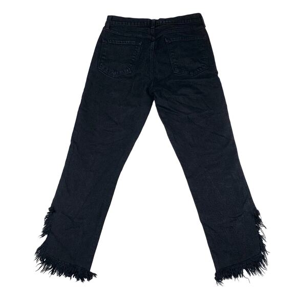 J BRAND Black Jeans Womens sz 28 Ruby Frayed Hem Fringe High Rise Stretch Denim - Picture 3 of 9